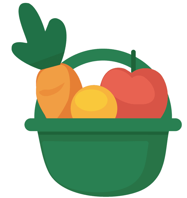 Fresh fruits illustration representing healthy eating and reduced food waste